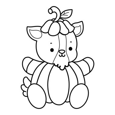 Sevimli keçi hayvan ikonu Cadılar Bayramı çıkartmalarının renkli sayfaları. Keçi Çizgisi