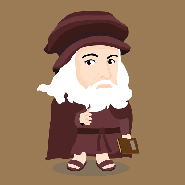 Character of Leonardo da Vinci — Stock Vector