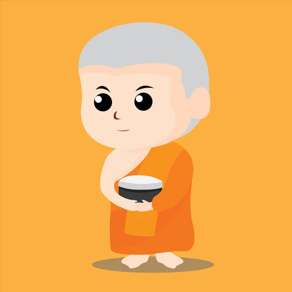 Charakter des thailändischen Mönchs — Stockvektor