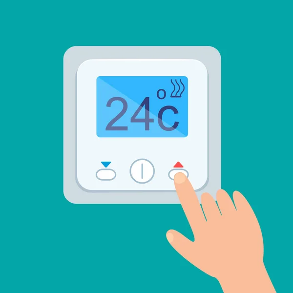 Termostato Electrónico Con Pantalla Para Calefacción Por Suelo Radiante Control — Archivo Imágenes Vectoriales