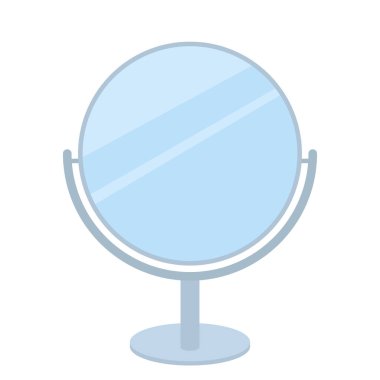 Bacağında ayna var. Beyaz arkaplan düz vektör illüstrasyonundaki izole simge