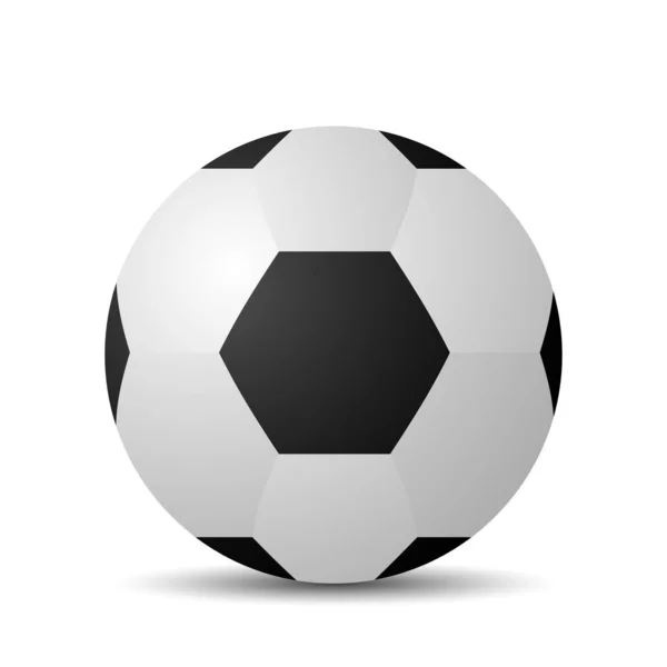 Ballon Football Réaliste Avec Ombre Illustration Vectorielle Isolée Sur Fond — Image vectorielle