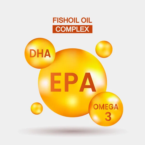 Vitamina Omega Ácidos Gordos Epa Dha Fórmula Química Cápsula Pílulas —  Vetores de Stock