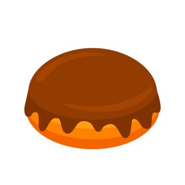 Çikolata jöleli lezzetli tatlı. Çikolatalı kek. vektör illüstrasyonu