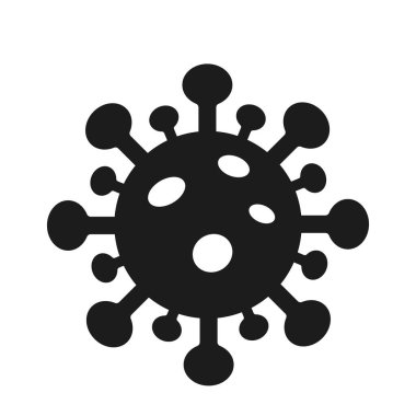 Coronavirus bakteri yassı ikonu beyaz arka planda izole edildi. vektör illüstrasyonu
