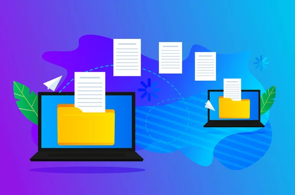 Transferir Archivo Ordenador Otro Programa Para Acceso Remoto Información Disco — Archivo Imágenes Vectoriales