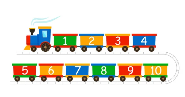Trem De Brinquedo Colorido E Trilhos Ferroviários Azuis Claros Royalty Free  SVG, Cliparts, Vetores, e Ilustrações Stock. Image 172559413