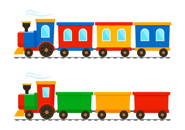 Trem De Brinquedo Para Crianças Ilustração Vetorial Plana. Trem De Brinquedo  Para Crianças No Fundo Branco. Infância, Entretenimento, Conceito De  Transporte Royalty Free SVG, Cliparts, Vetores, e Ilustrações Stock. Image  194264758