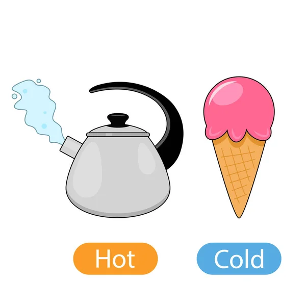 Гарячий Варений Чайник Парою Смачним Холодним Морозивом Концепція Навчання Дітей — стоковий вектор