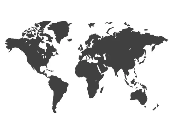 Stylized World Map Black Power White Background Illustration Continents Vector — Διανυσματικό Αρχείο