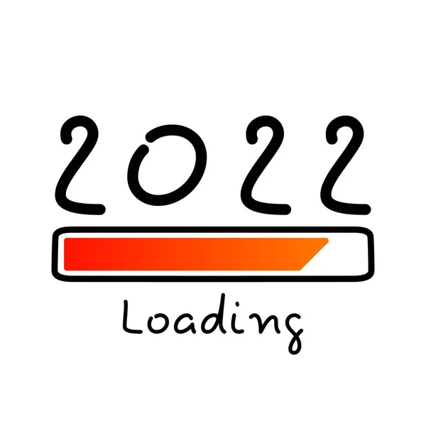Yeni Yıl 2022 Ekranını Indir Lerleme Çubuğu Neredeyse Dolu Beyaz — Stok Vektör