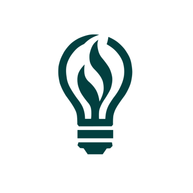 Siyah arka planda alevi olan bir deniz mavisi ampulü yenilik ve enerji kavramını gözler önüne seriyor.