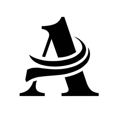 Siyah ve beyaz renkli basit ve zarif tipografi tasarımlı bir harf logosu tasarımı