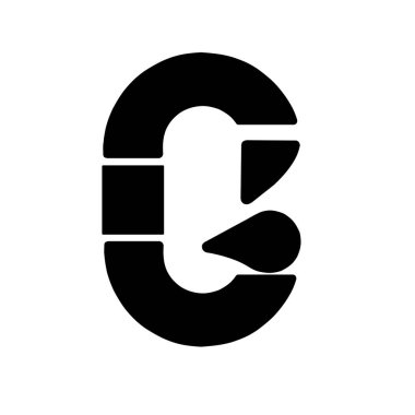 C harfi logo tasarım vektörü