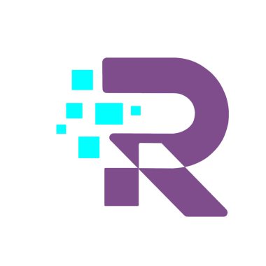 R harfi logo tasarım şablonu. r simgesi