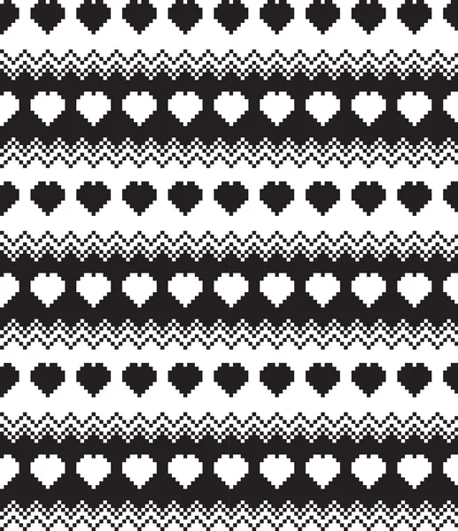 Sevgililer günü için kalp sorunsuz piksel deseni — Stok Vektör