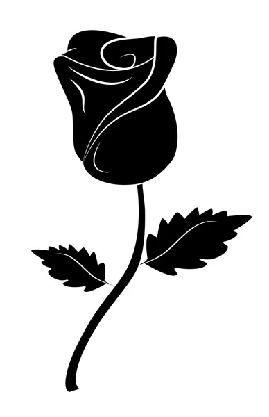 Silhouette Rose für Design — Stockvektor