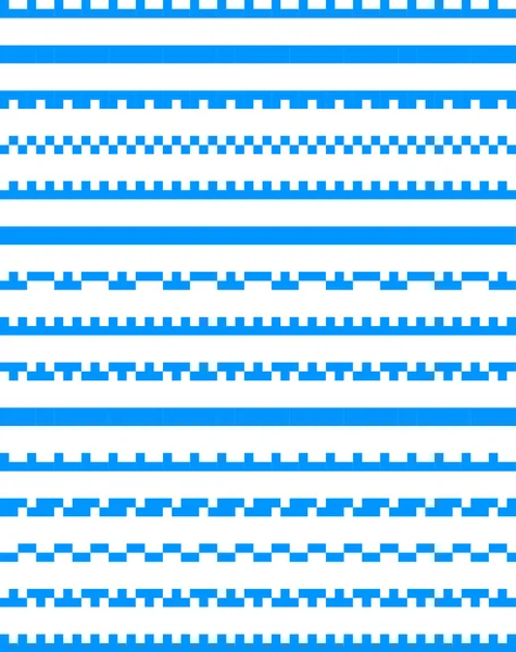 Conjunto de bordas de pixel sem costura — Vetor de Stock