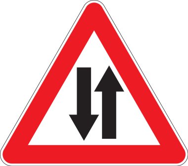 Uyarı işaretleri tek yönlü trafik