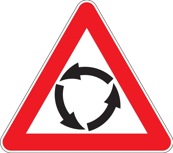 Warning signs Roundabout — Stock Vector