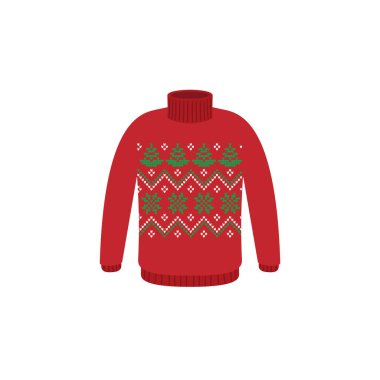 Noel partisi için çirkin kazaklar. Kış desenli örülü kazaklar.