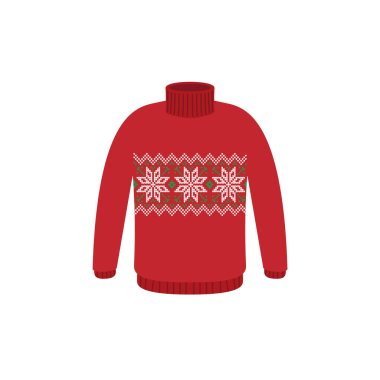 Noel partisi için çirkin kazaklar. Kış desenli örülü kazaklar.