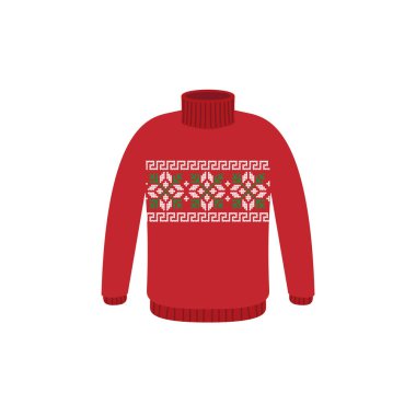 Noel partisi için çirkin kazaklar. Kış desenli örülü kazaklar.