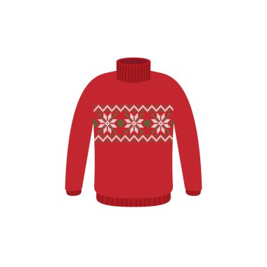 Noel partisi için çirkin kazaklar. Kış desenli örülü kazaklar.