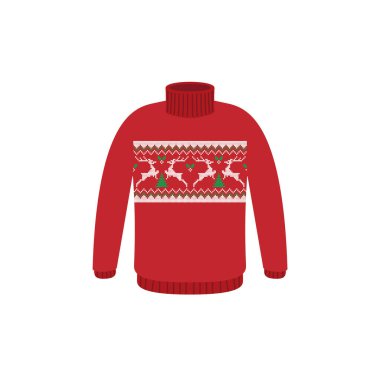 Noel partisi için çirkin kazaklar. Kış desenli örülü kazaklar.