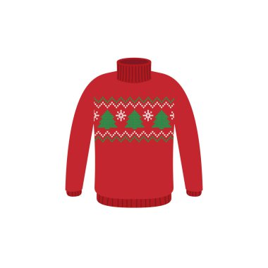 Noel partisi için çirkin kazaklar. Kış desenli örülü kazaklar.