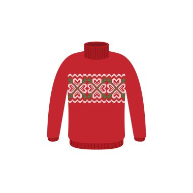 Noel partisi için çirkin kazaklar. Kış desenli örülü kazaklar.