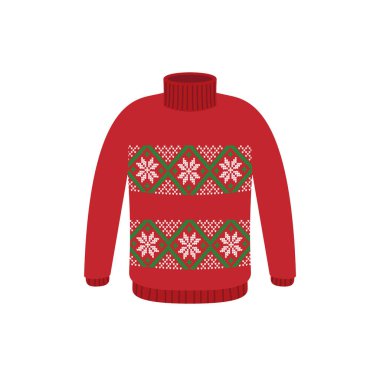 Noel partisi için çirkin kazaklar. Kış desenli örülü kazaklar.