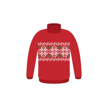 Noel partisi için çirkin kazaklar. Kış desenli örülü kazaklar.