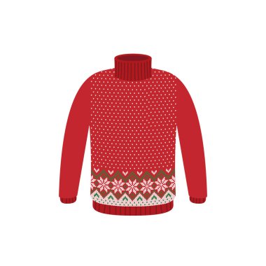 Noel partisi için çirkin kazaklar. Kış desenli örülü kazaklar.