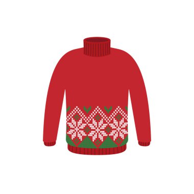 Noel partisi için çirkin kazaklar. Kış desenli örülü kazaklar.