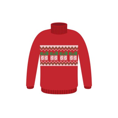 Noel partisi için çirkin kazaklar. Kış desenli örülü kazaklar.