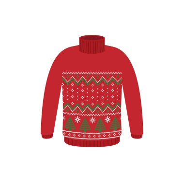 Noel partisi için çirkin kazaklar. Kış desenli örülü kazaklar.