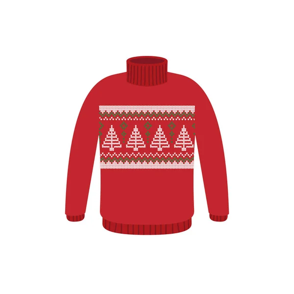 Sweater Vektor Jelek Untuk Pesta Natal Pelompat Rajutan Dengan Pola - Stok Vektor