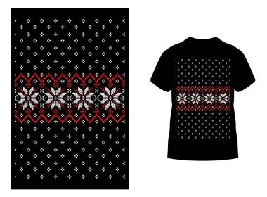 Noel gömleği şablonu ile evlen. Poster, etiket, rozet, logo, torbalar, çıkartmalar, perdeler, posterler, yatak örtüleri, yastıklar için vektör grafik tasarımı