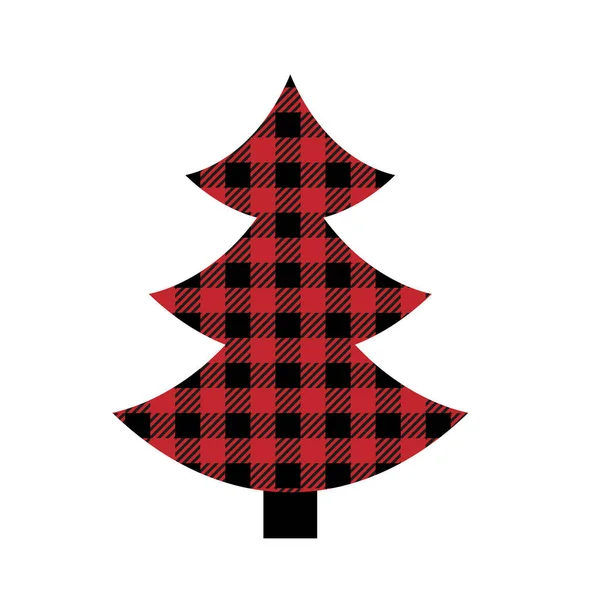 Baummuster Bei Buffalo Plaid Festlicher Hintergrund Für Design Und Druck — Stockvektor