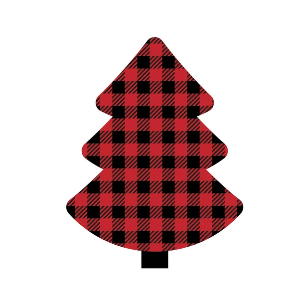 Patrón Árbol Buffalo Plaid Fondo Festivo Para Diseño Impresión — Vector de stock