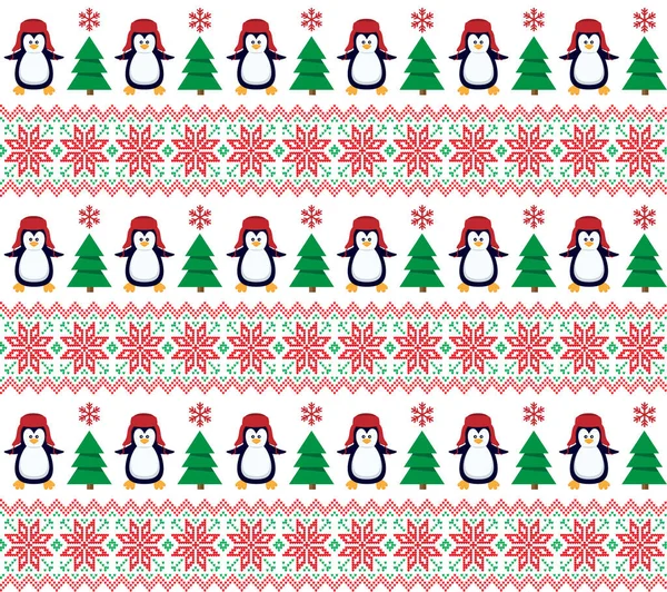 Stickad Jul Och Nyårsmönster Snögubbar Ullstickad Tröja Design Tapetomslag Papper — Stock vektor