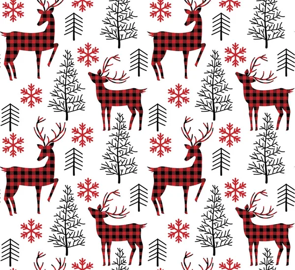 Natale Capodanno Buffalo Plaid Fondo Festivo Progettazione Stampa Esp — Vettoriale Stock