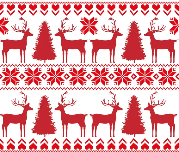 Patrón Punto Píxeles Navidad Año Nuevo Diseño Suéter Punto Lana — Vector de stock