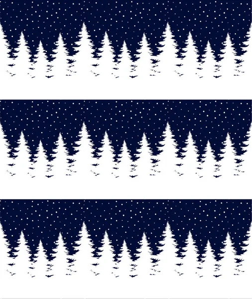 鹿とシームレスなメリークリスマスパターン、冬の抽象化。森林の背景。雪の中でReindersと無限の水平バナー。手描きの紙の装飾要素、ベクトルイラスト. — ストックベクタ