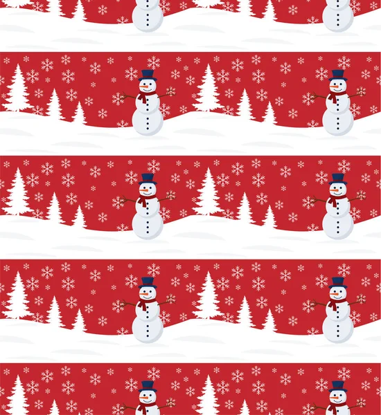 Sem costura Feliz Natal padrão de inverno abstração. Fundo florestal. Banner horizontal sem fim. Papel desenhado à mão elementos decorativos, ilustração vetorial. — Vetor de Stock