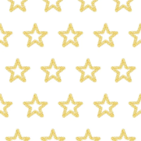Золотые Звезды Белом Фоне Бесшовный Узор Eps — стоковый вектор