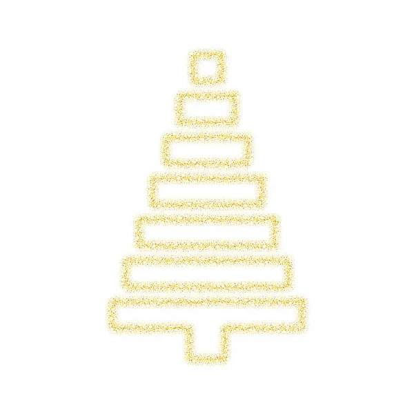 황금빛 크리스마스 장식은 흰색의 배경에 빛나고 성탄절이나 새해를 맞이하기 번쩍이는 — 스톡 벡터