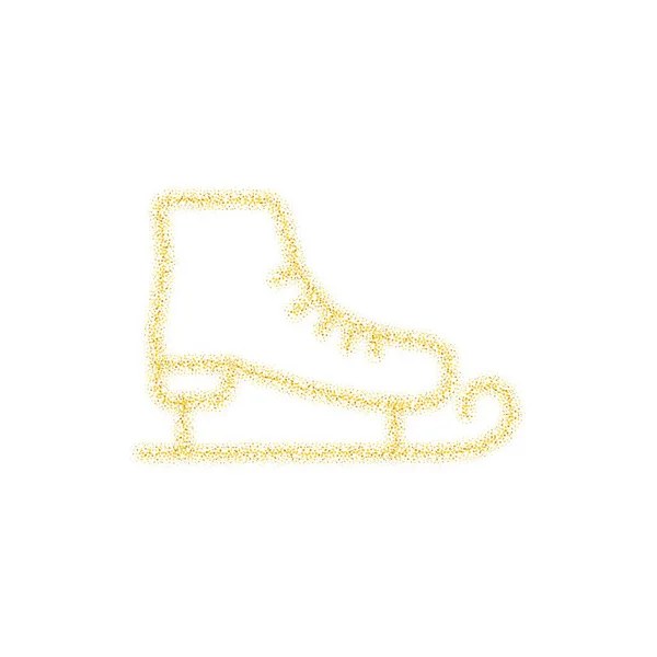 Natal Patins Dourados Decoração Brilho Dourado Brilhos Brilhantes Fundo Branco —  Vetores de Stock