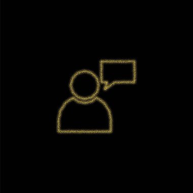 Siyah arka planda parıldayan altın parıltılı Noel süslemesi. vektör simgesi çağrısı kullanıcı esp 10